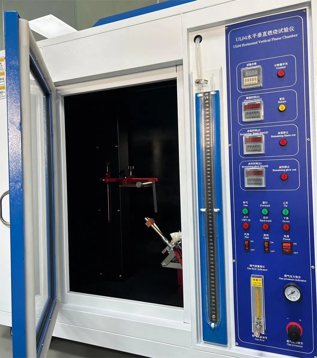 Laboratorio UL94 Dispositivo di prova di fiamma Tester di camera di combustione per la plastica 2